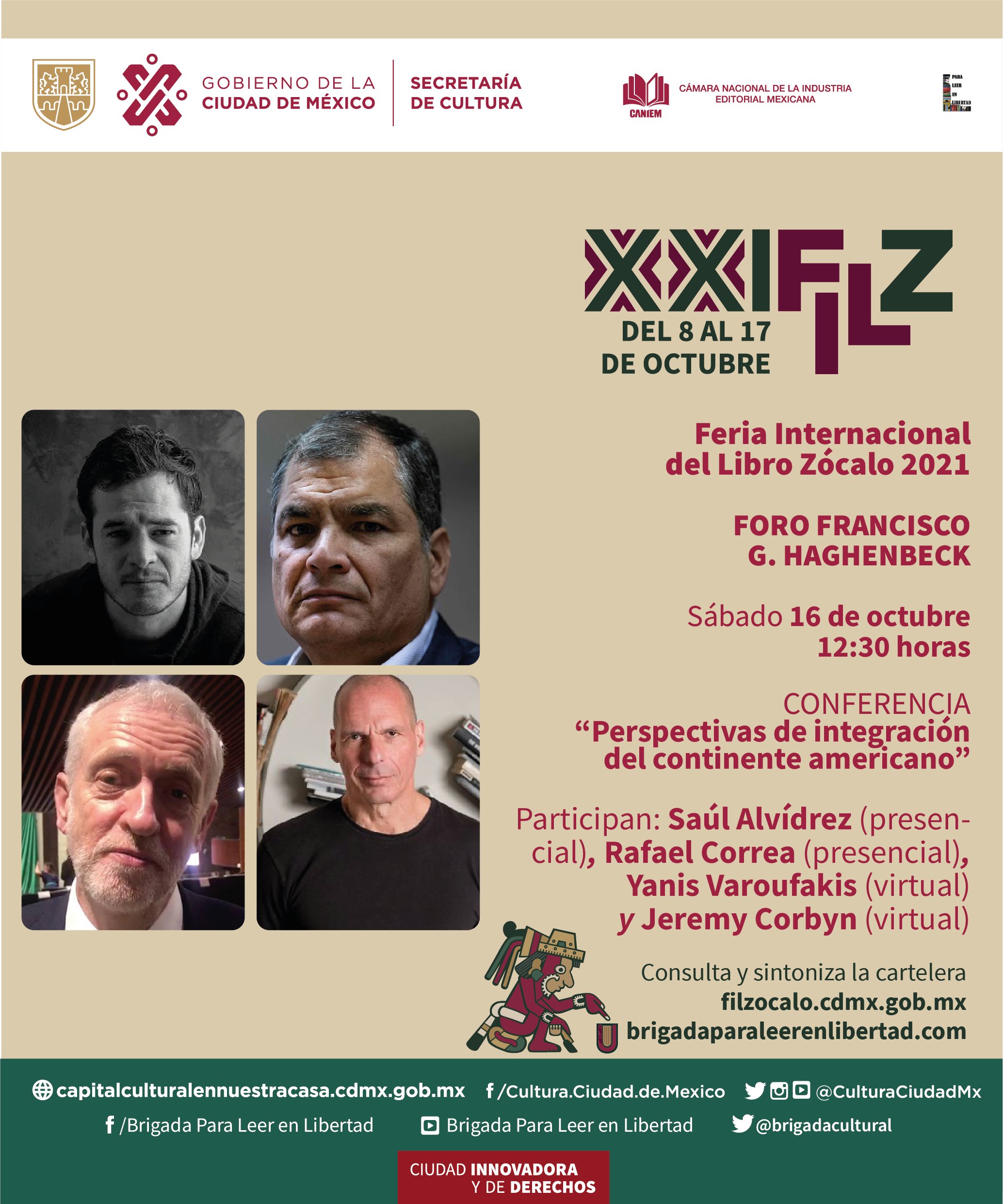 “Perspectivas de integración en el continente americano”, el libro que se presentó en la FIL Zócalo 2021 con una conferencia de Rafael Correa.